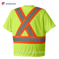 3M Kurzarm-Rundhalsausschnitt Orange Reflektierendes Hi-Vis-Sicherheits-T-Shirt mit Brusttasche und Radio-Clip-Strap